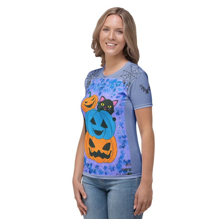 Halloween party (art by Dina R.) acrylic painting picture - Women's Crew Neck T-Shirt product image (2)