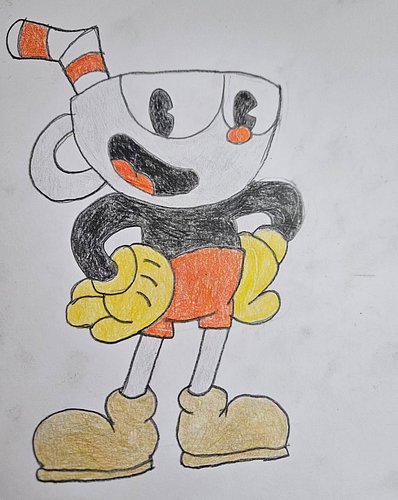 My FINISHED art of Cuphead from 