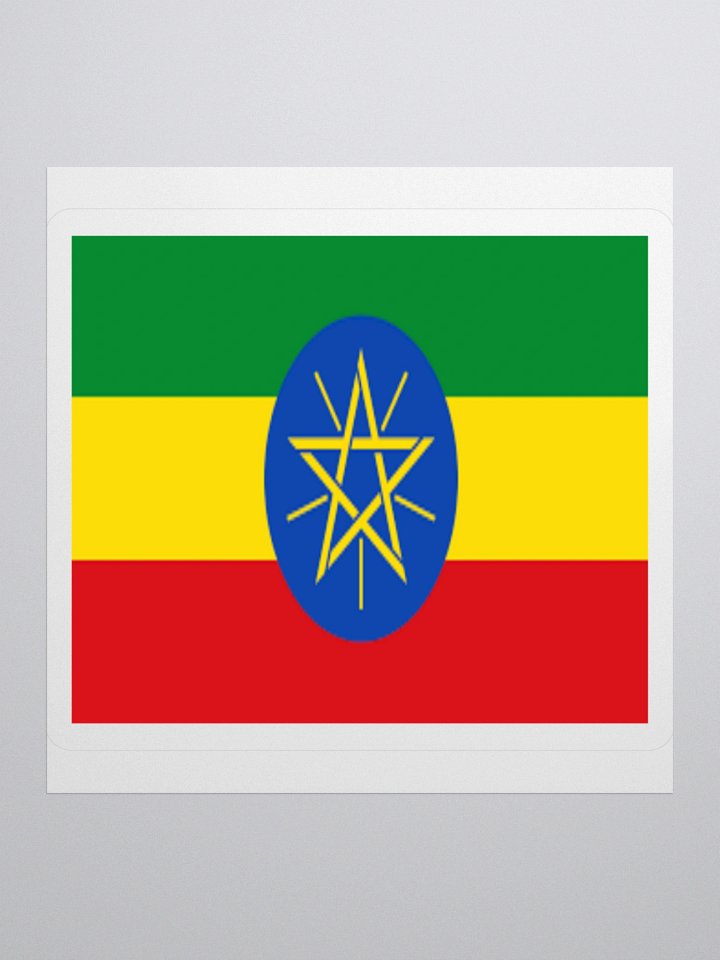 Ethiopia Flag Sticker | Pentagram Design | Durable Vinyl | 3 Sizes product image (3)