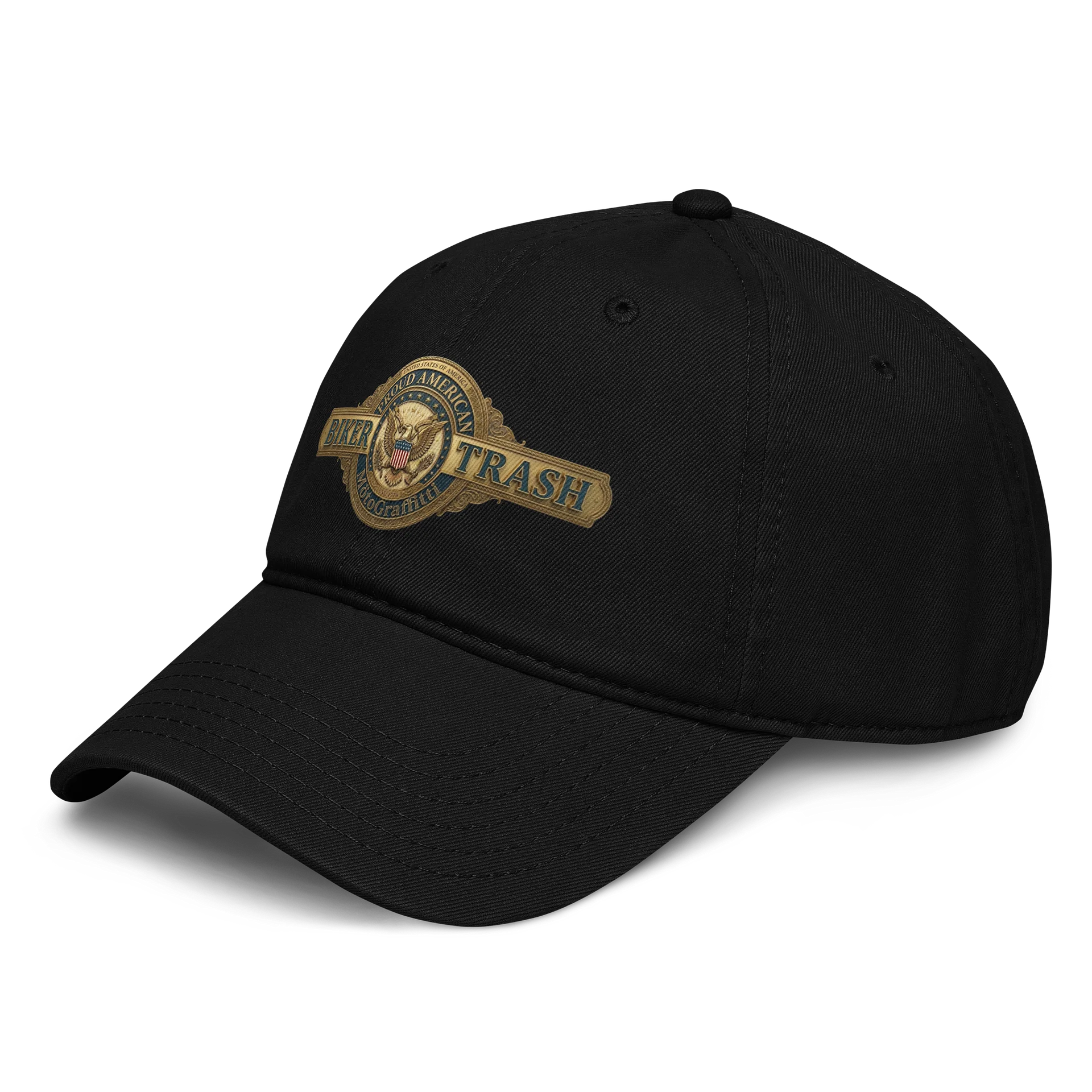 MötoGraffitti Proud American Biker Trash Garment-Washed Cap product image (3)