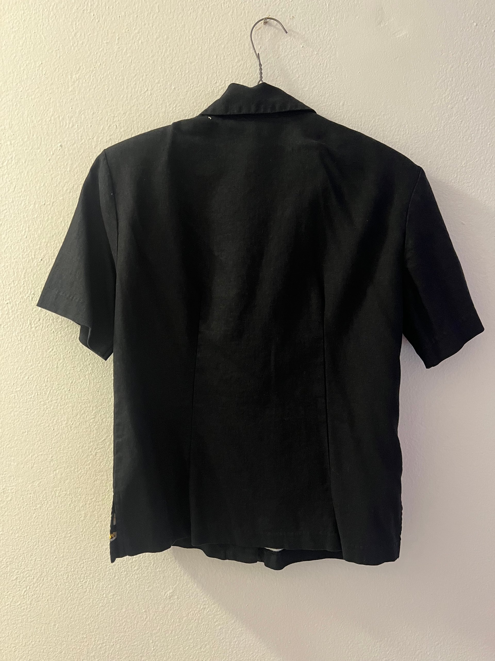Vintage 1990s Strawberry and daisies black button up shirt product image (2)