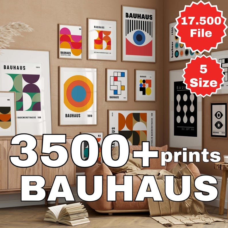 Bauhaus poster set of 3500+ premium printable wall art digital product image (1)