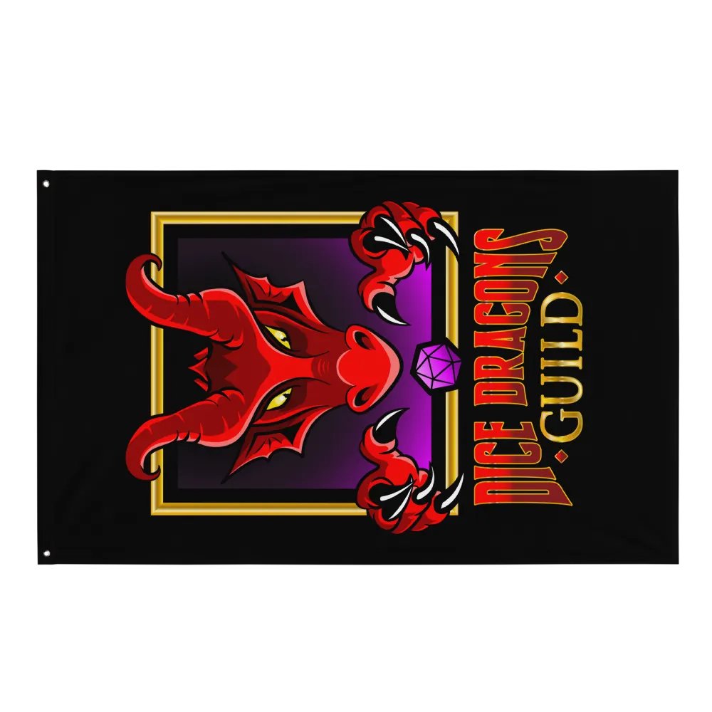 Dice Dragons Guild Vertical Flag (Black) product image (1)