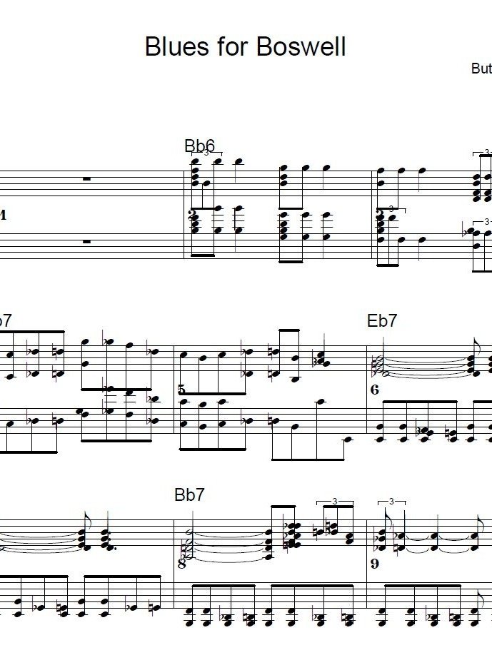 Blues for Boswell - Blues piano - Piano sheet music product image (1)