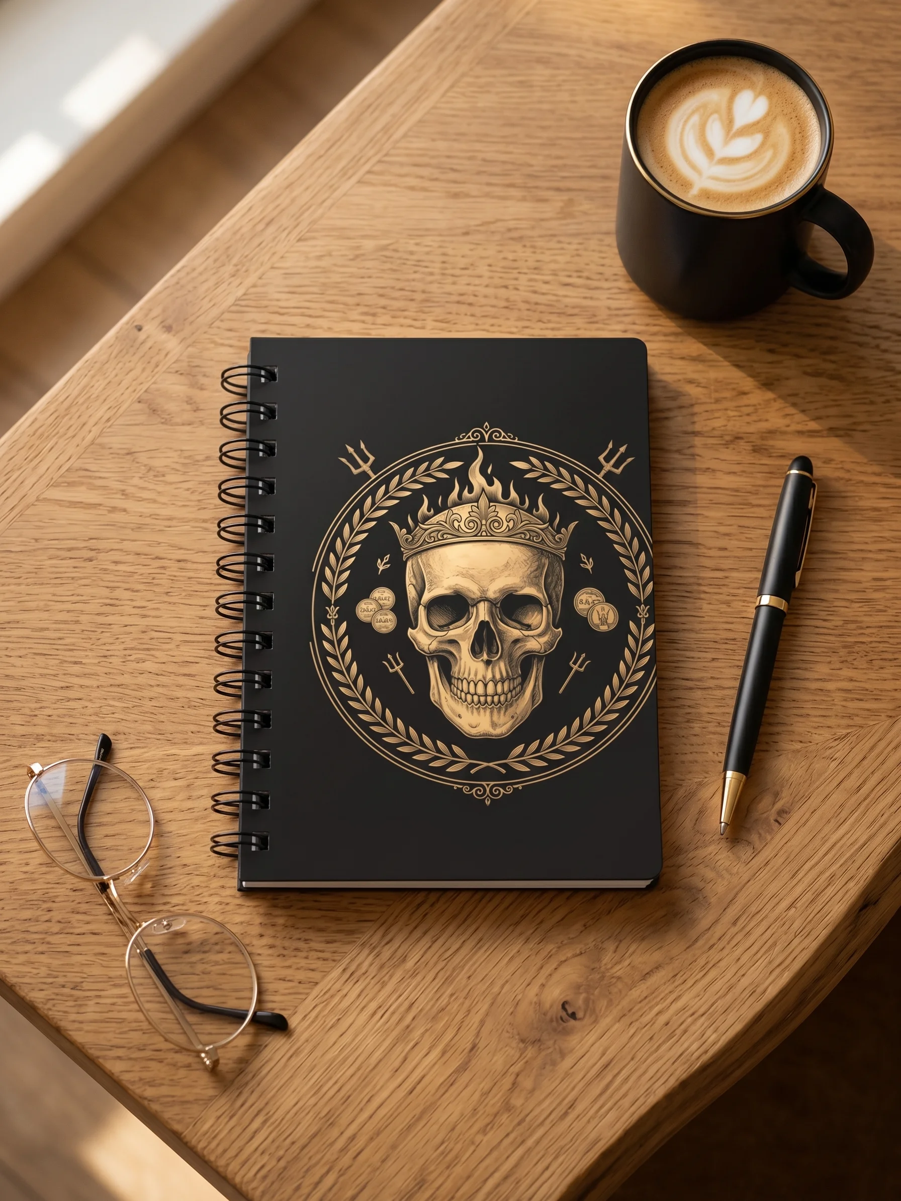 Hades Skull Journal – Greek Mythology Spiral Notebook (Dark Aesthetic) product image (3)