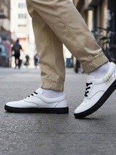LM Origin™ Relic White Sneakers | Unisex Canvas Shoes product image (1)