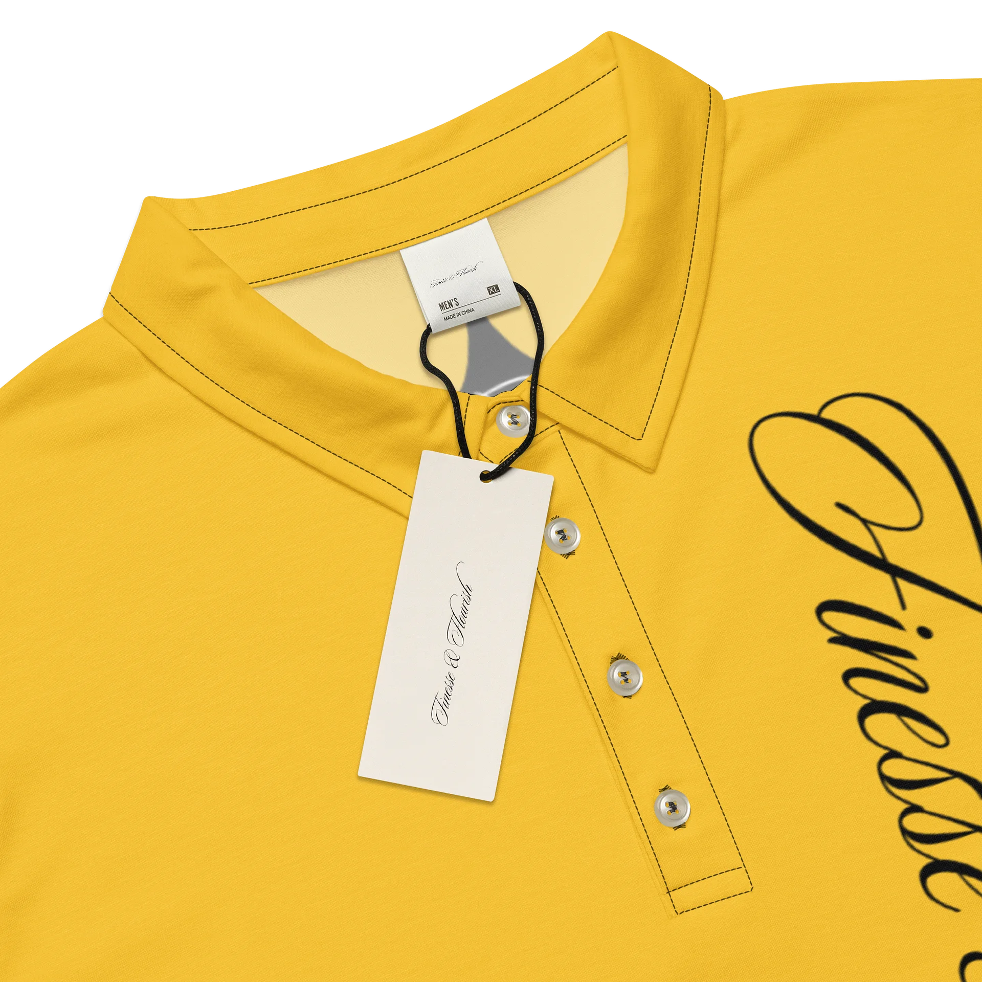 F&F Left Script Slim Fit Polo Shirt (GLD) product image (4)