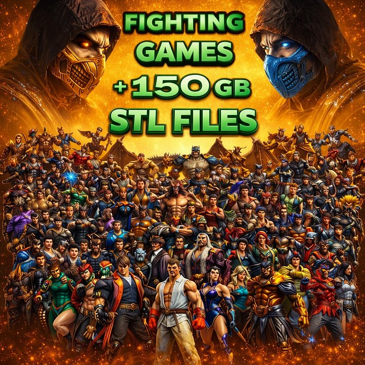 Fighting Game Inspired STL Bundle for 3D Printing | 150GB Characters, Fighters & Props | Fan Art Models | Resin & FDM Ready Download product image (1)