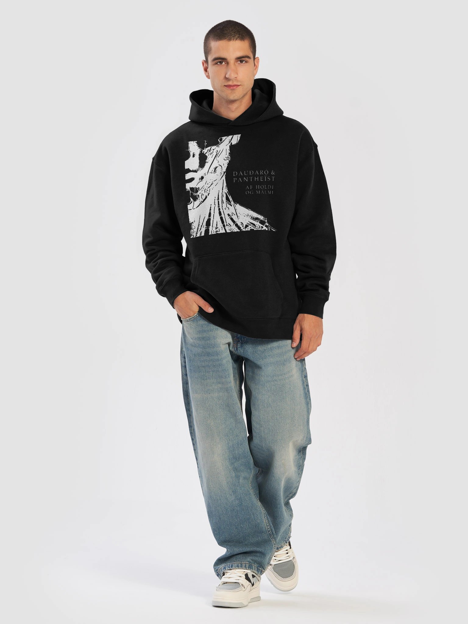 Dauðaró & Pantheïst — Af holdi og málmi Limited Edition Oversized Hoodie (Black) product image (5)
