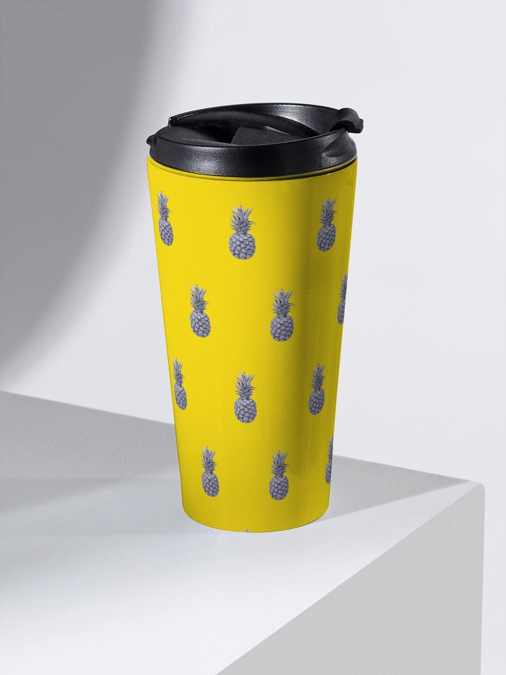 Yellow Monochrome Pineapple Stainless Steel Small Travel Mug product image (2)