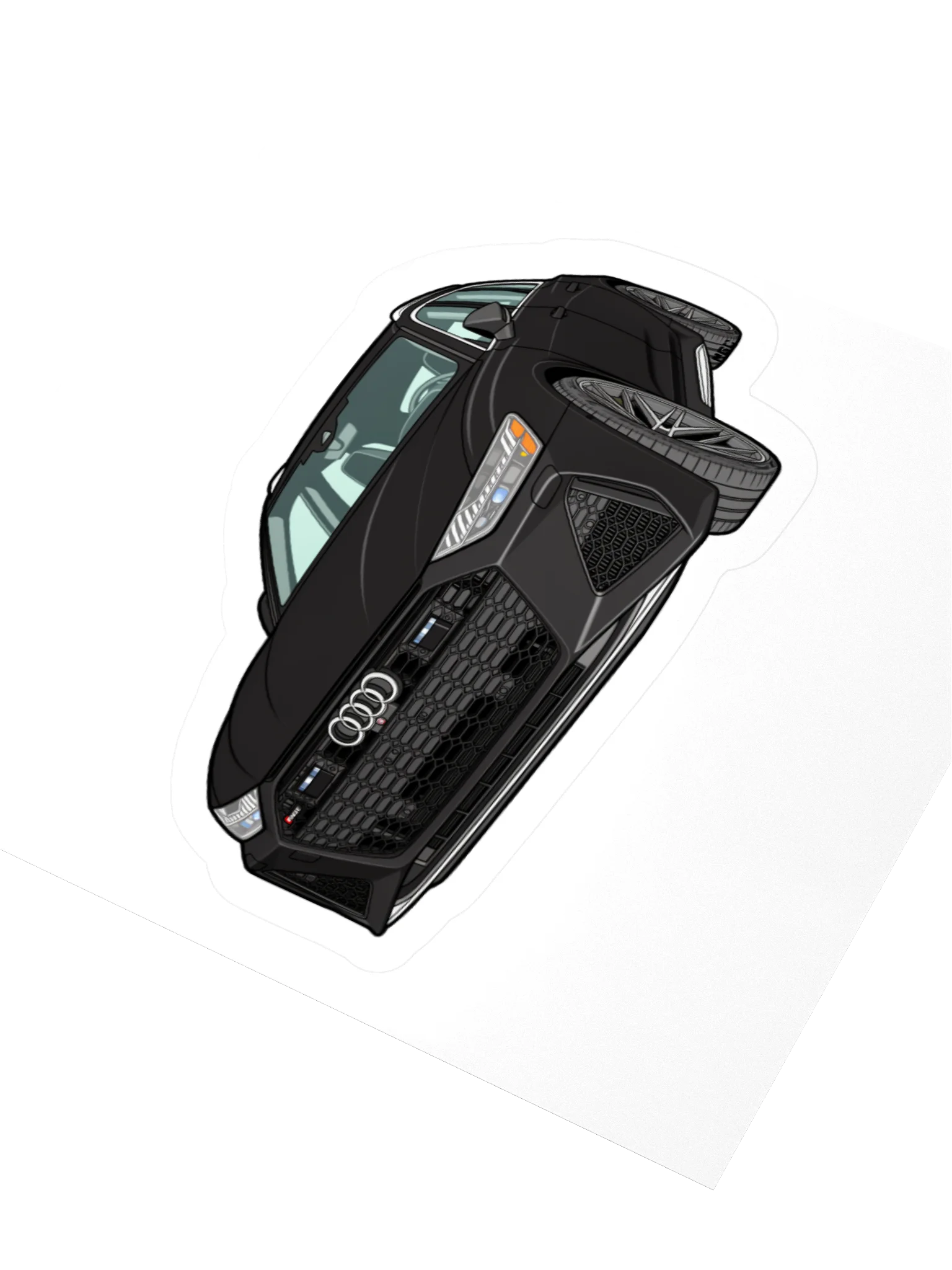 Black Audi RS6 Avant Sticker (Retro, Sketch, Silhouette) product image (7)