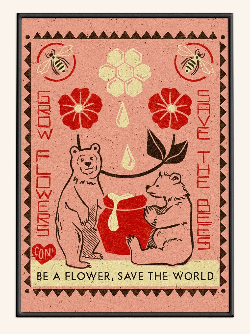 Save the Bees Pink print product image (1)