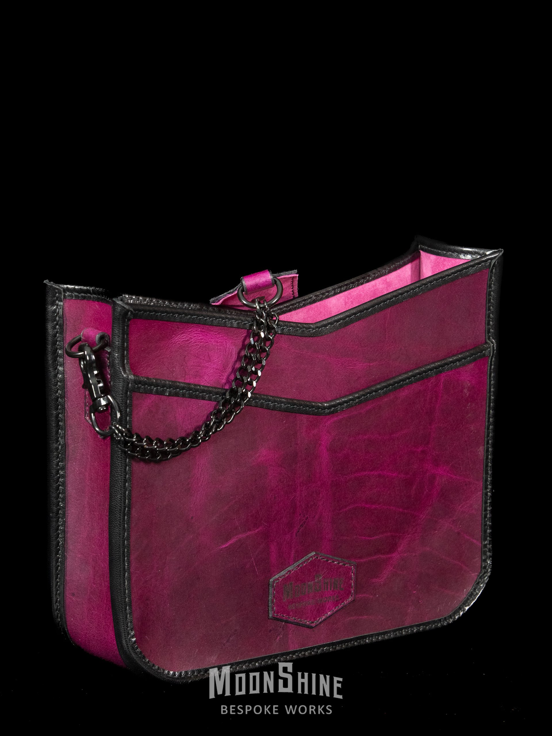 Pink Acid Wash Hair-On Cowhide Shoulder Bag product image (4)