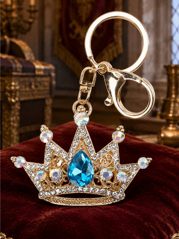 The Armored Kingdom Royal Aqua Blue Crown Keychain-Stunning-Lightweight Yet Durable-Rhinestones product image (1)