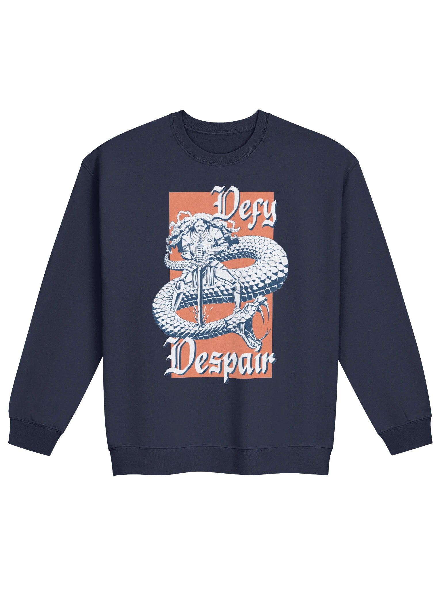 DEFY DESPAIR Warrior and Serpent crewneck (navy) product image (1)