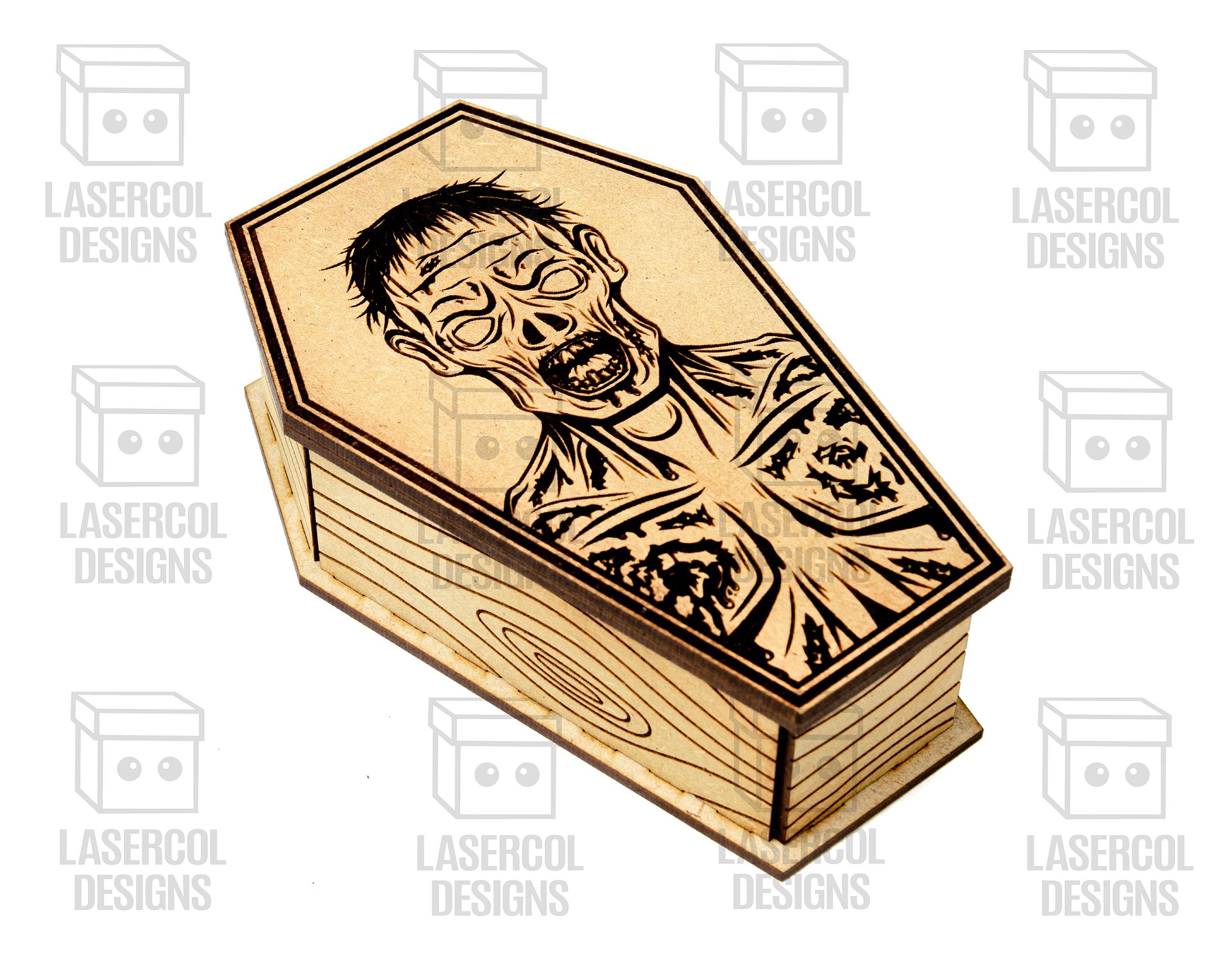 Halloween Coffin Box Set 3 (2 Sizes) - Laser Cut Files product image (8)
