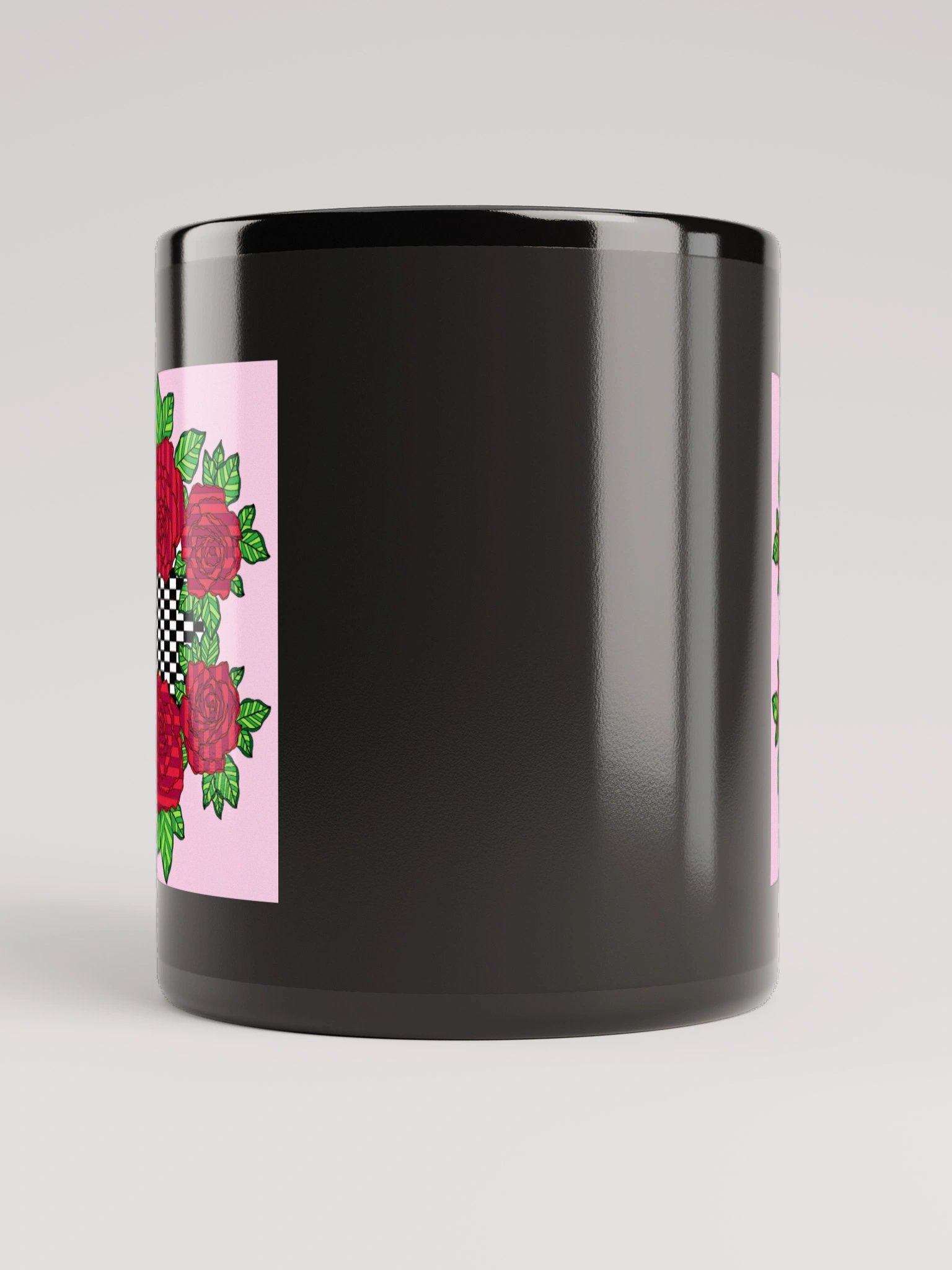 Black Glossy Mug (Rose-Pink) product image (2)