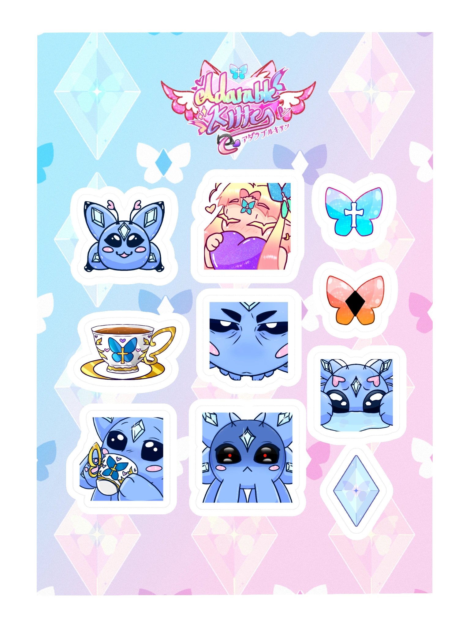 AdarableKitten Assorted Emote Sticker Sheet product image (3)