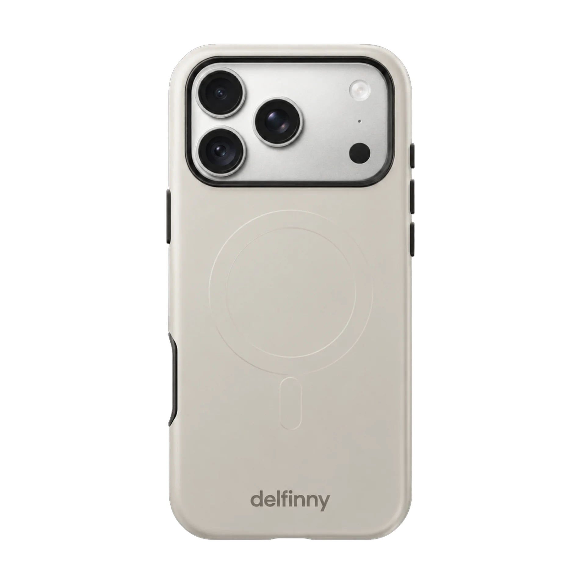 Minimalist Phone Case for iPhone 18 Pro – MagSafe Compatible (Matte Warm Stone) product image (3)
