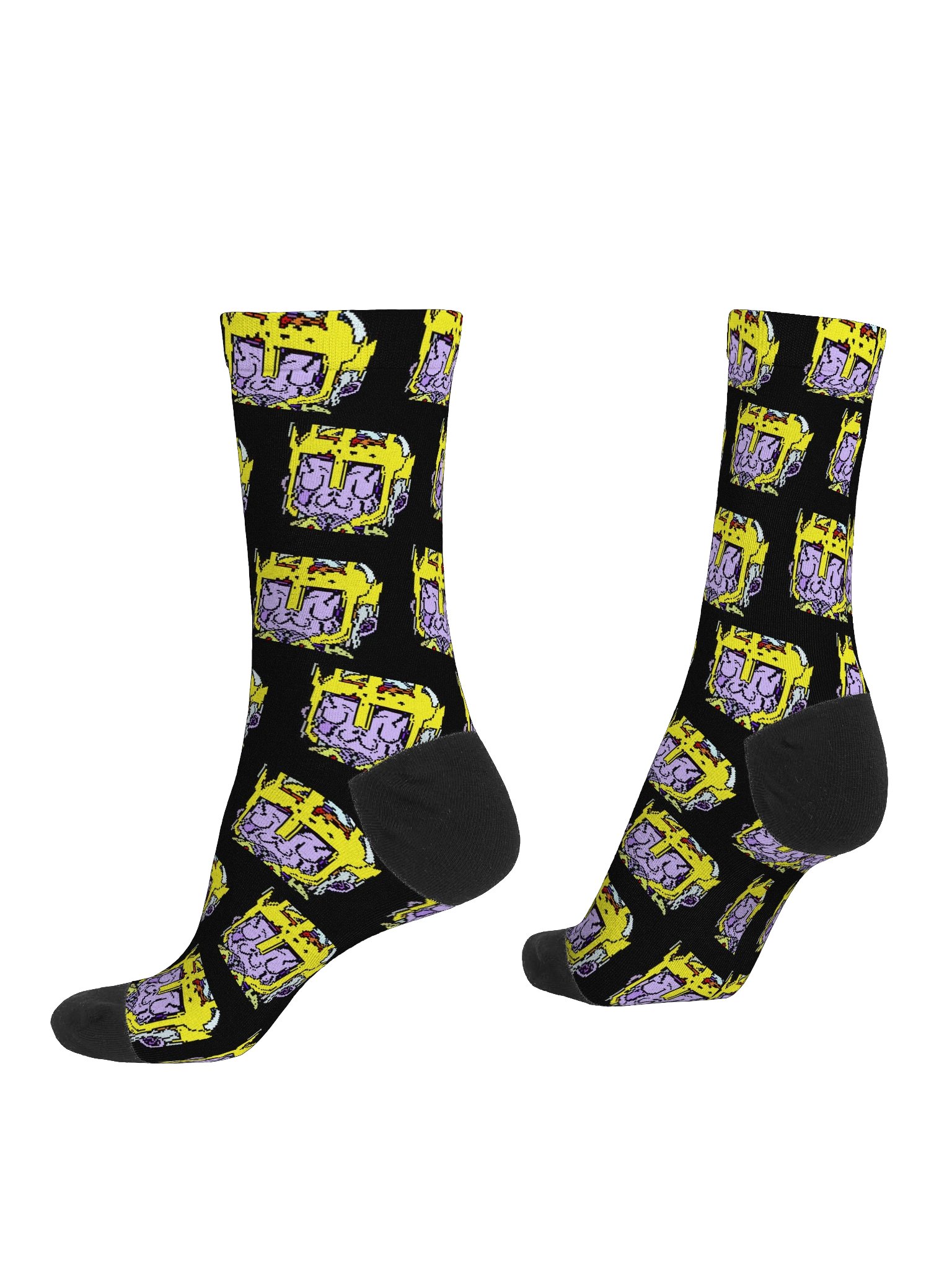 Refined 8-Bit Vecna Chibi EcoChic Crew Socks product image (4)