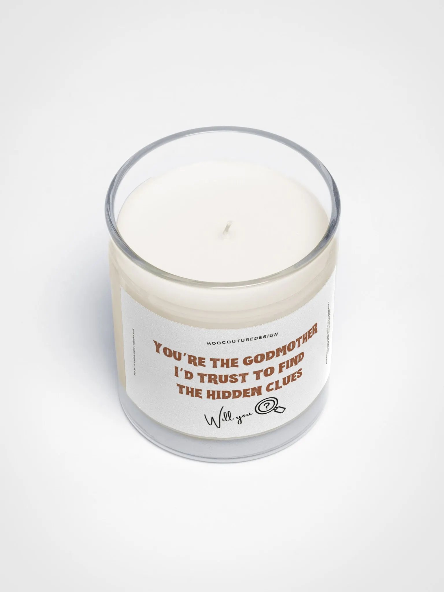 Funny gift for a godmother - Hidden clues - Soy wax vegan candle product image (4)