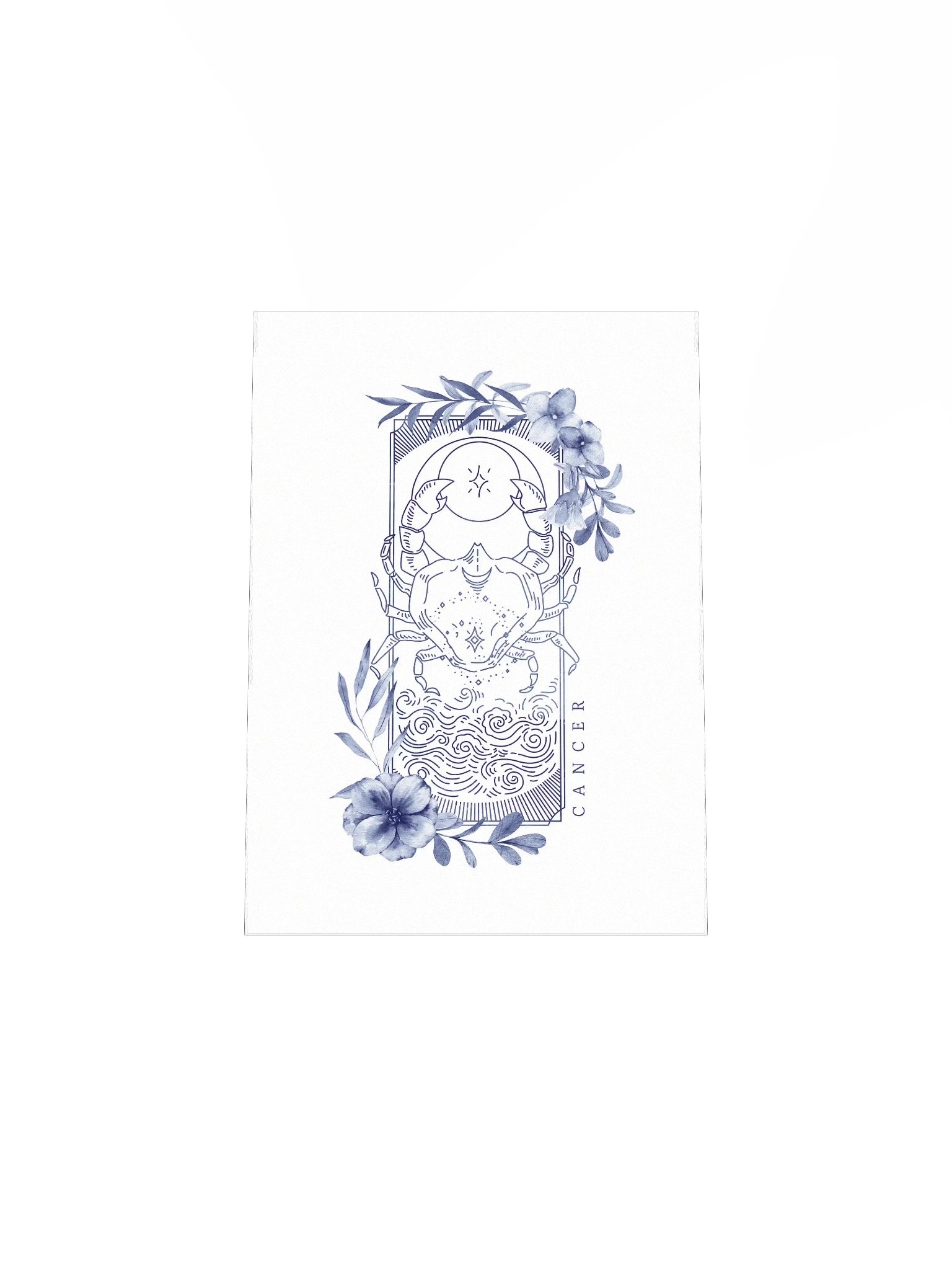 Cancer Blue Line Art Zodiac Print product image (7)