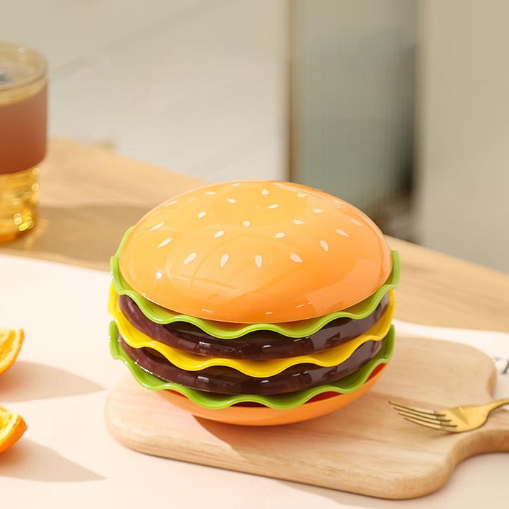 Creative 7-Piece Hamburger Tableware & Snack Storage Set product image (1)