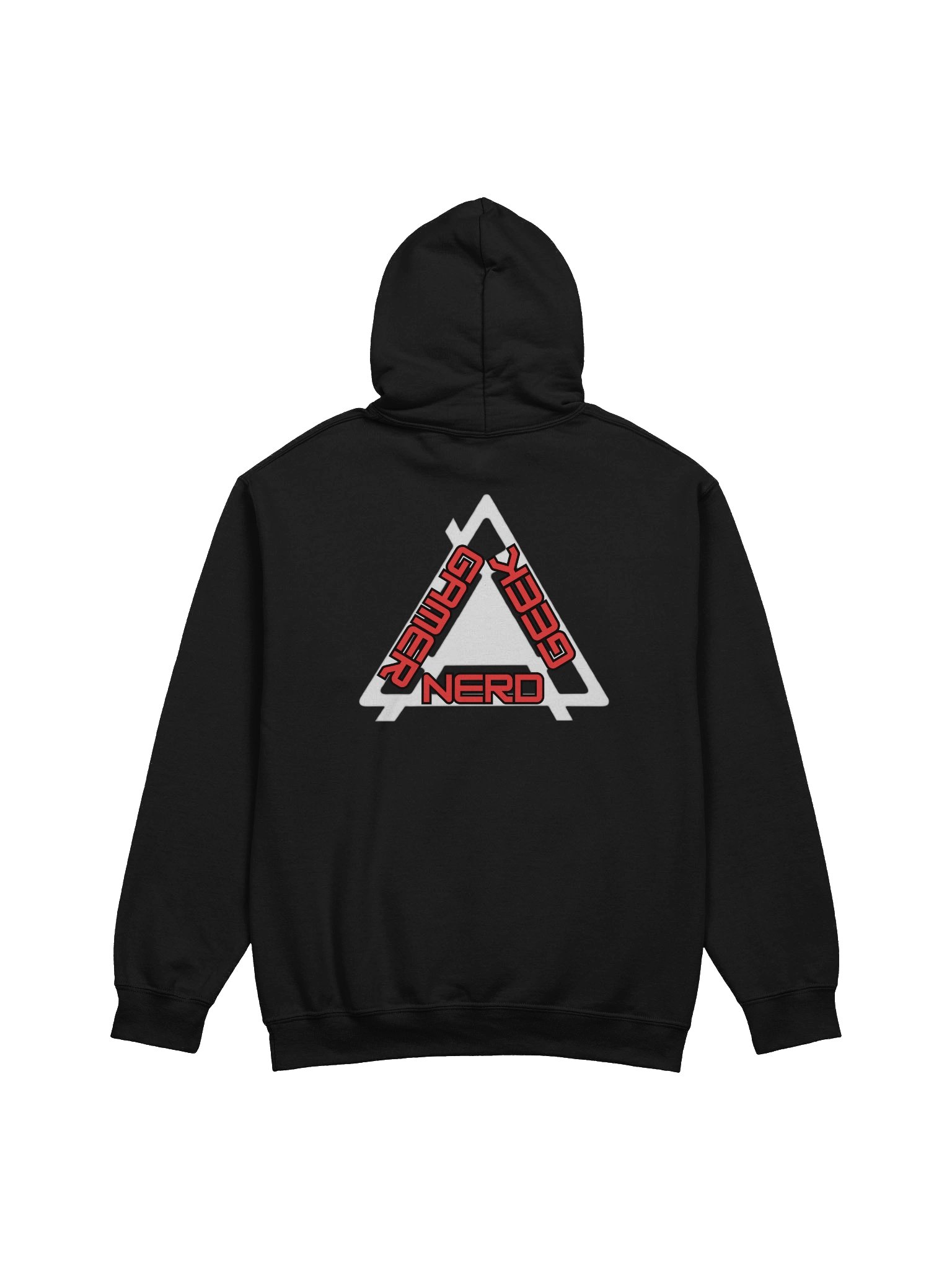 Nerd Geek Gamer Triangle Logo Hoodie | Front & Back Print Graphic Pullover product image (2)