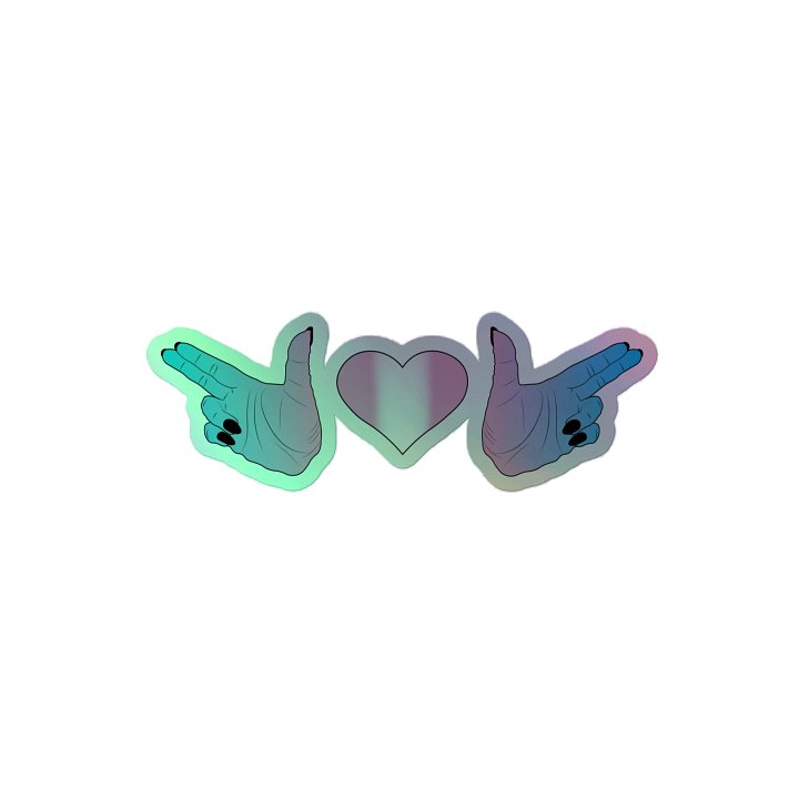 Finger Guns (trans flag) Holo Sticker product image (2)
