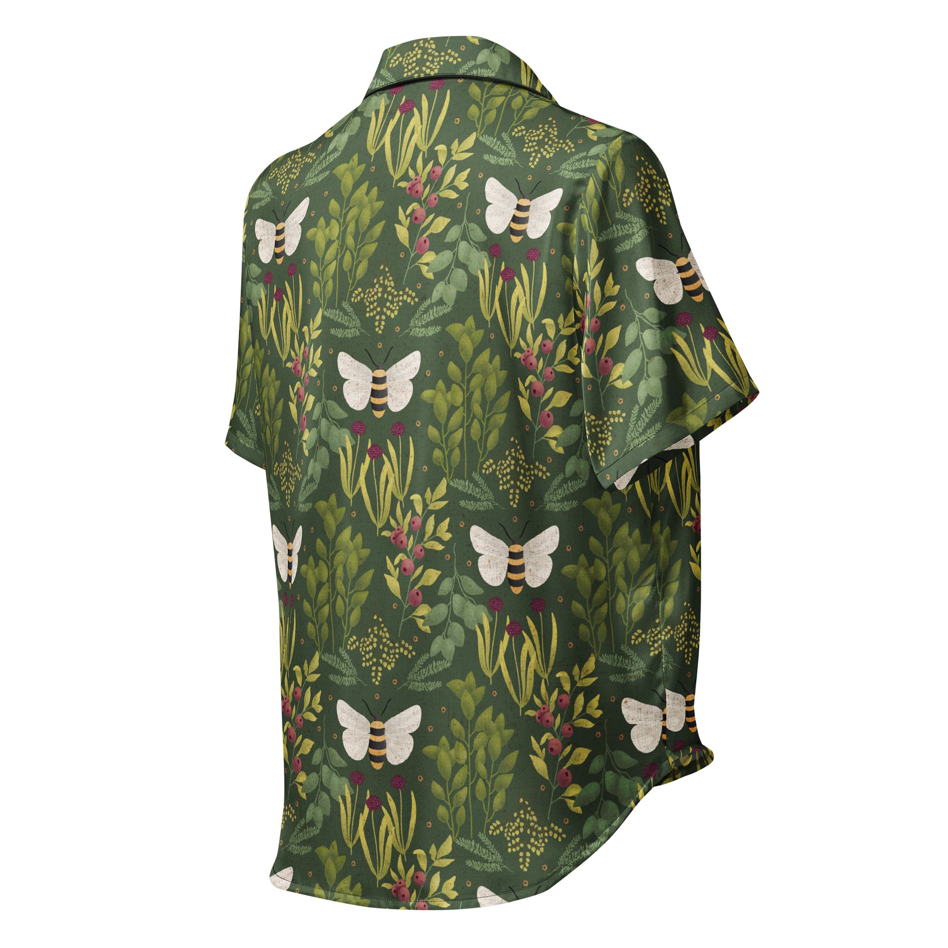 Bees and Foliage Ladies Short Sleeve Pajama Top product image (2)