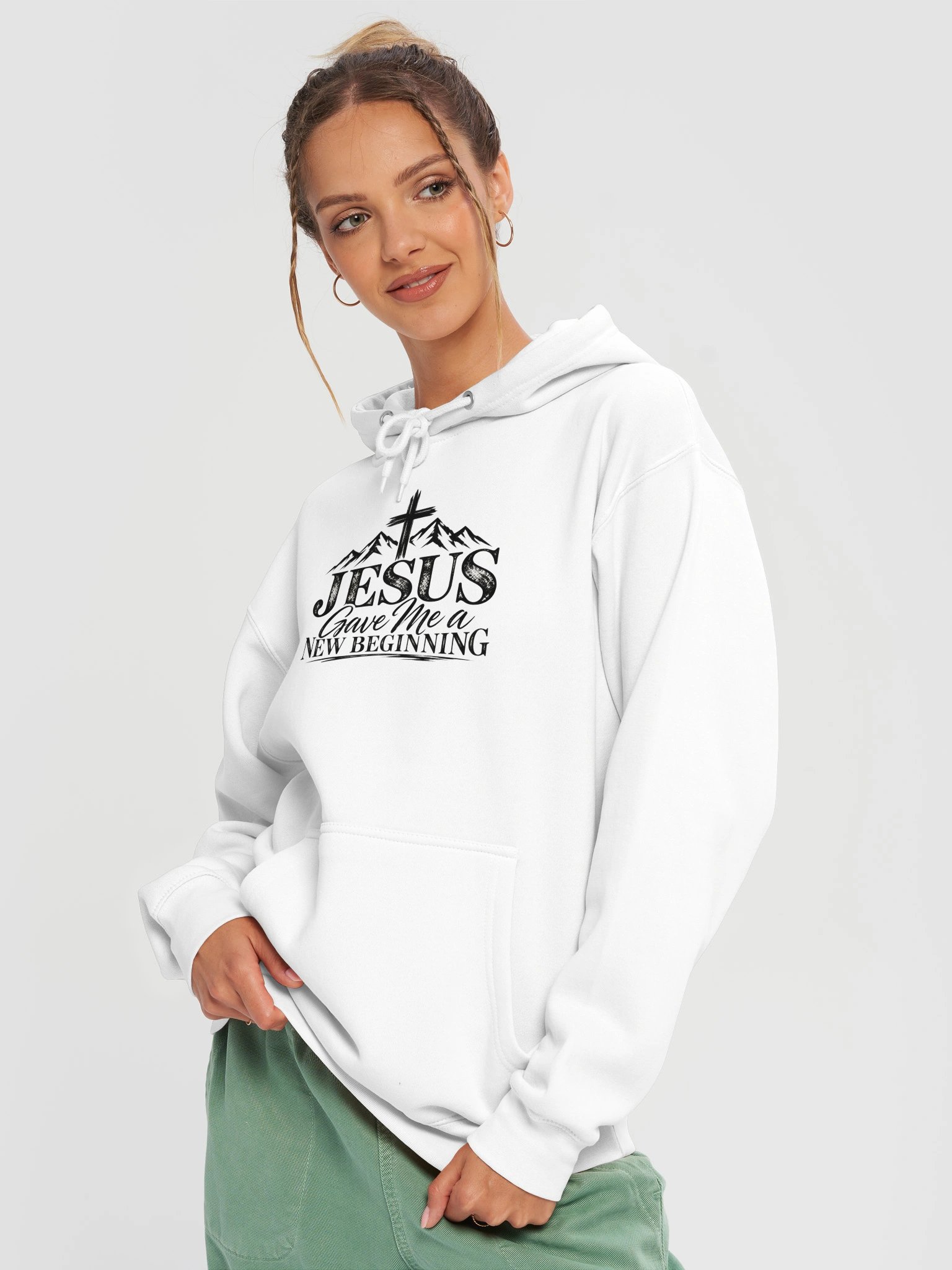 Jesus Gave Me a New Beginning | Christian Faith Hoodie product image (29)