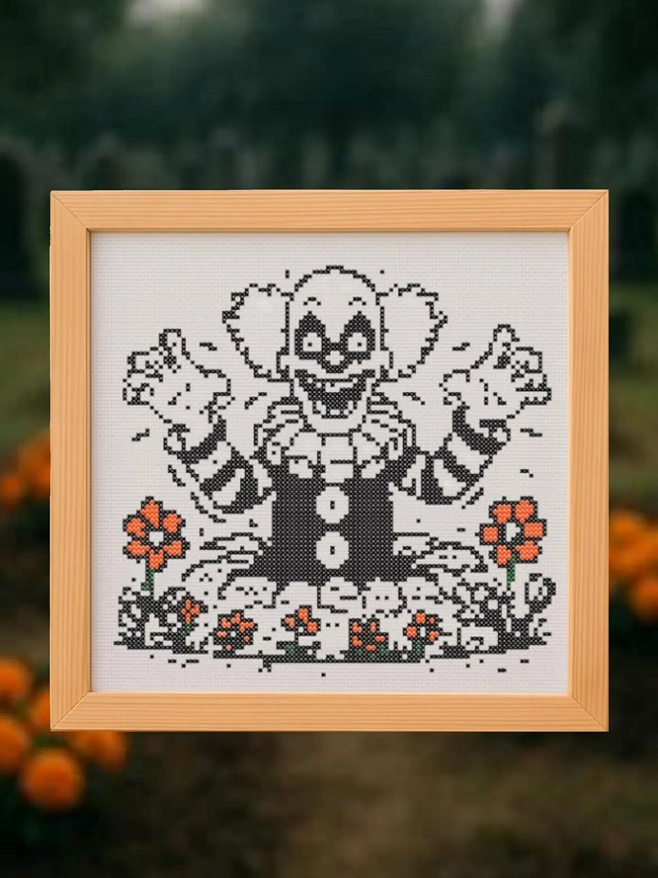 Clown Rising Cross Stitch Pattern product image (1)