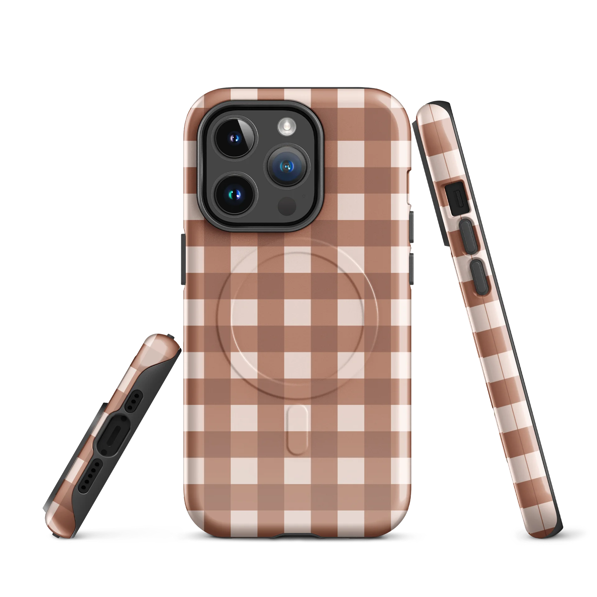 Brown Gingham MagSafe iPhone Case product image (1)