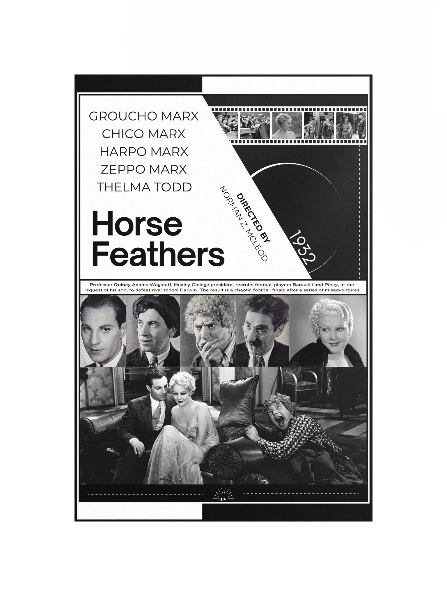 Horse Feathers with the Marx Brothers and Thelma Todd 1932 | Movie Poster | 12x18 Wall Art product image (4)