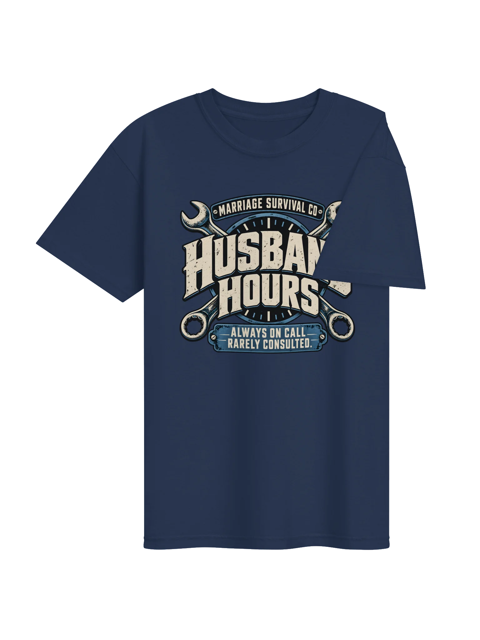 Husband Hours T-Shirt — Always On Call, Rarely Consulted | True Navy product image (4)