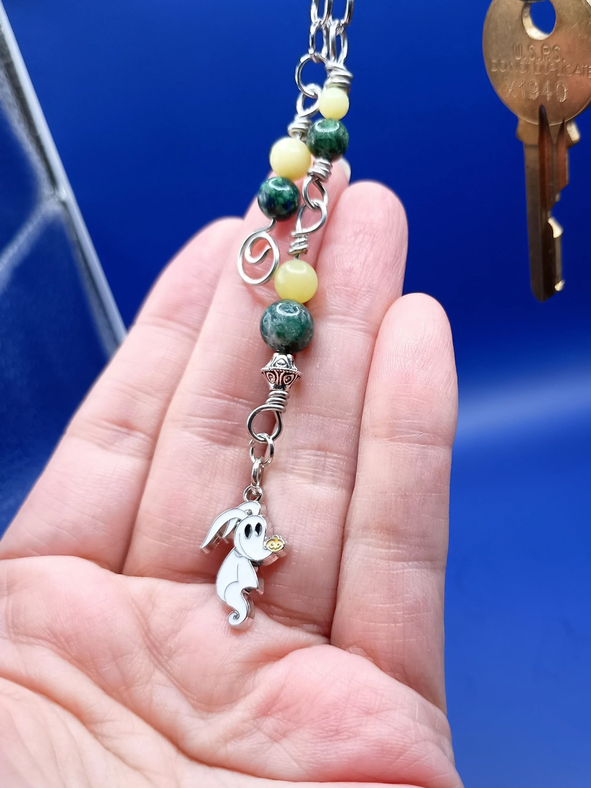 Handmade Bag Charm ft. Ghosty Pup, Halloween & Christmas, Keychain, Purse Accessory product image (5)
