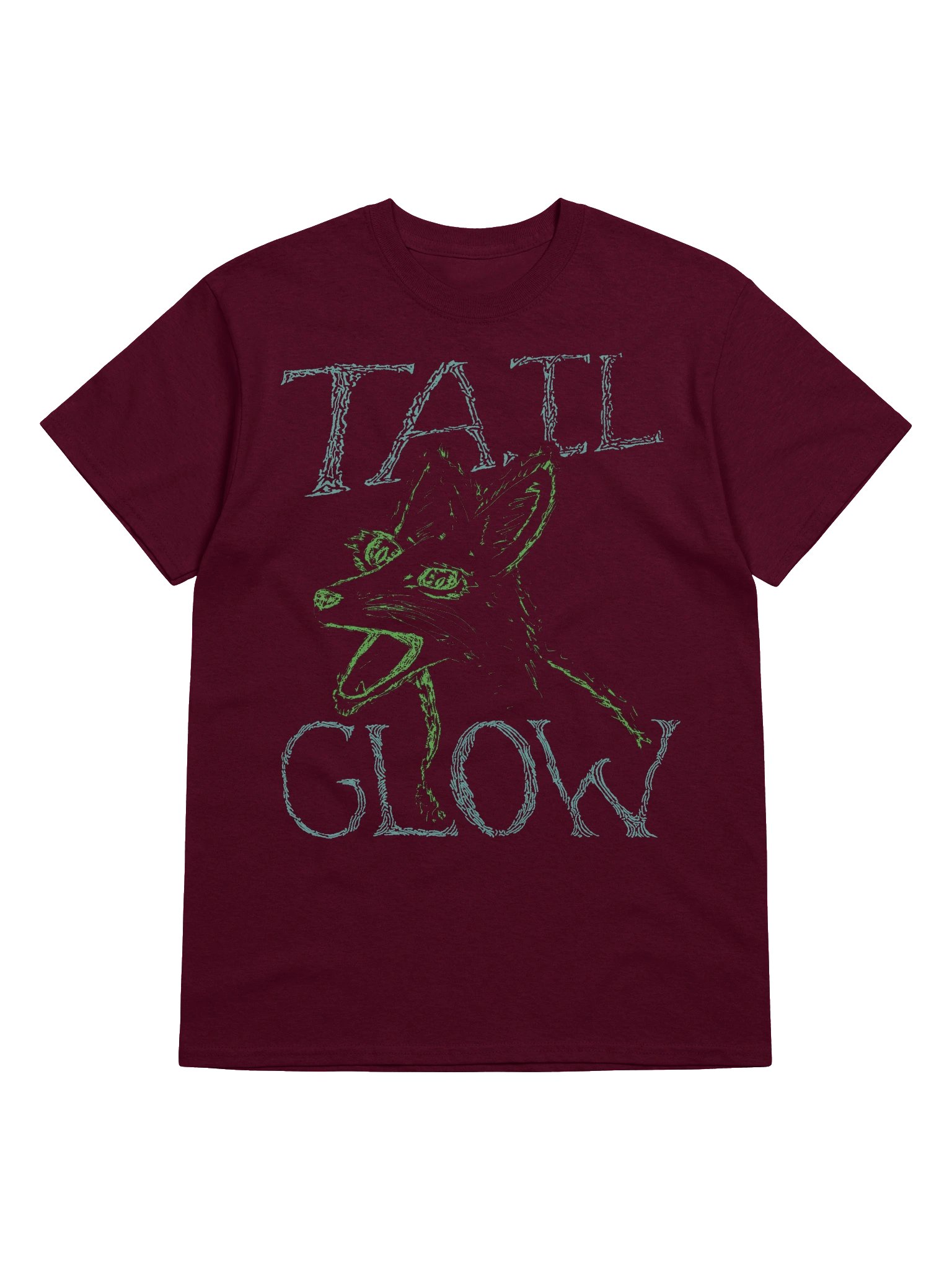 Tail Glow - Screaming Fox T-shirt - Maroon product image (4)