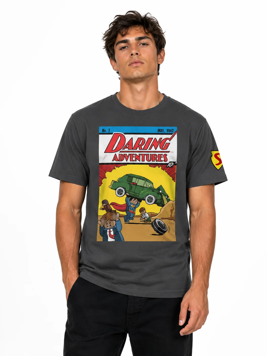 Action Comics #1 Lego-Style comic book Vintage T-Shirt product image (1)
