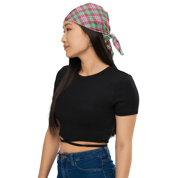 Mint Green and Pink Plaid Bandana product image (1)