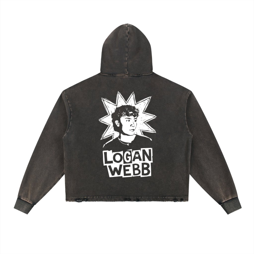 Logan Star - Vintage Washed Frayed-Hem Hoodie product image (1)