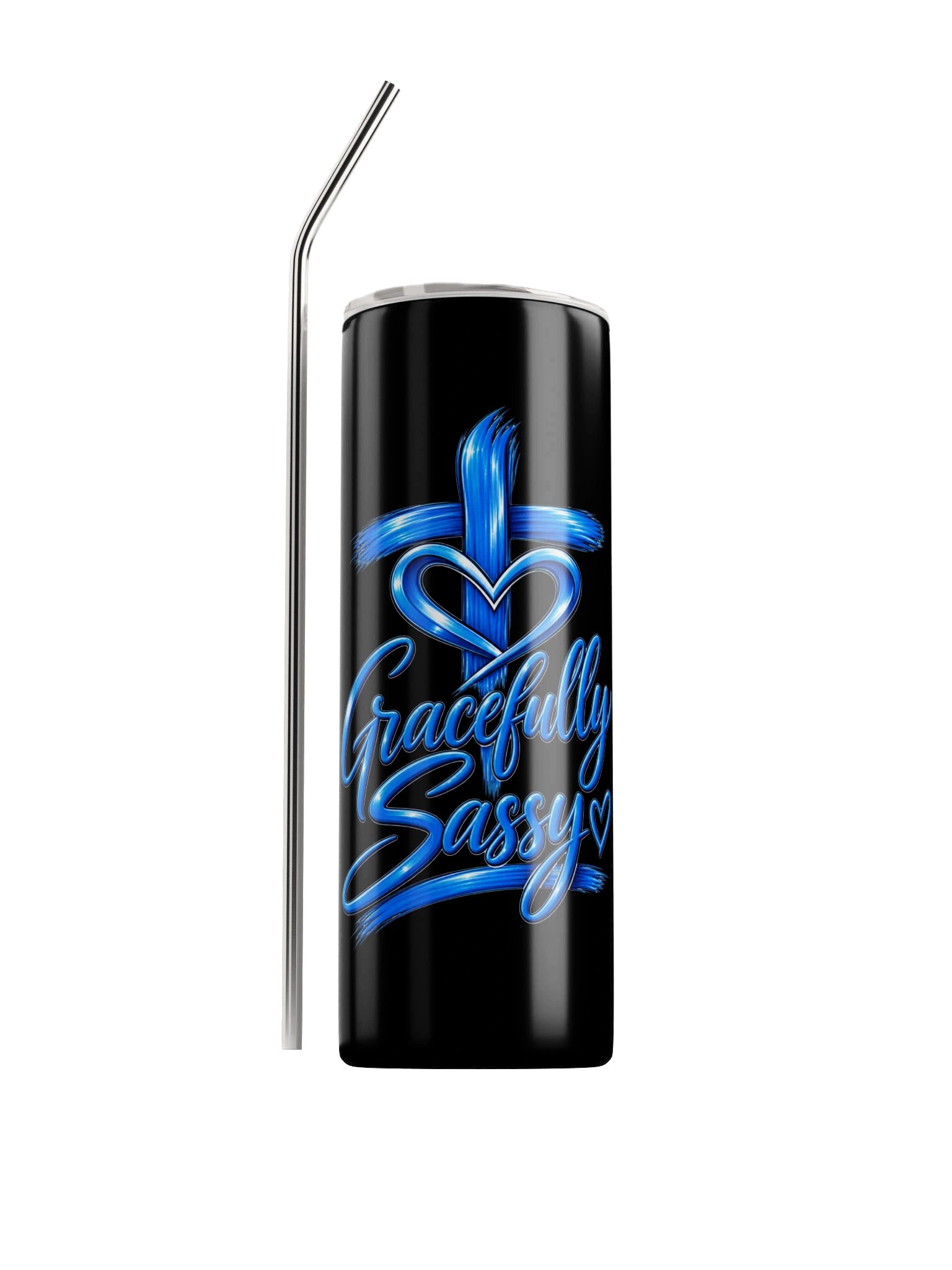 Gracefully Sassy Cross Heart Tumbler product image (1)