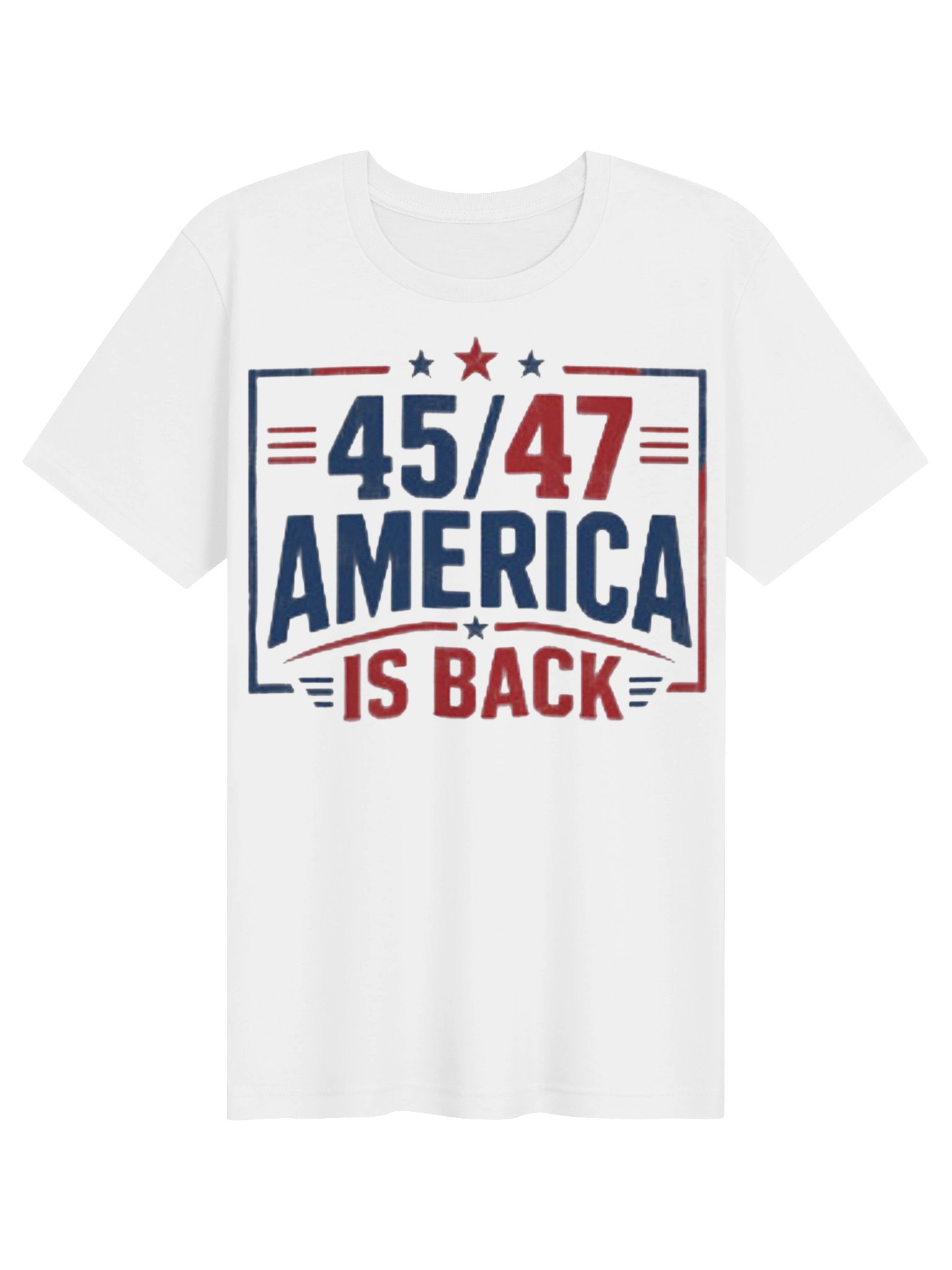 45/47 America Is Back Patriotic T-Shirt | Red White Blue Stars & Stripes Graphic Shirt product image (2)