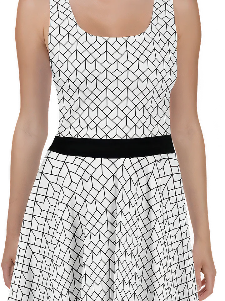 Black & White Mesh Pattern Geometric Dress product image (2)