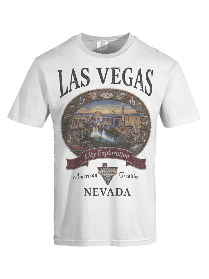 Vintage Las Vegas Shirt, Nevada Graphic Tee, Comfort Colors 1717 Retro Strip Travel Souvenir T-Shirt product image (28)