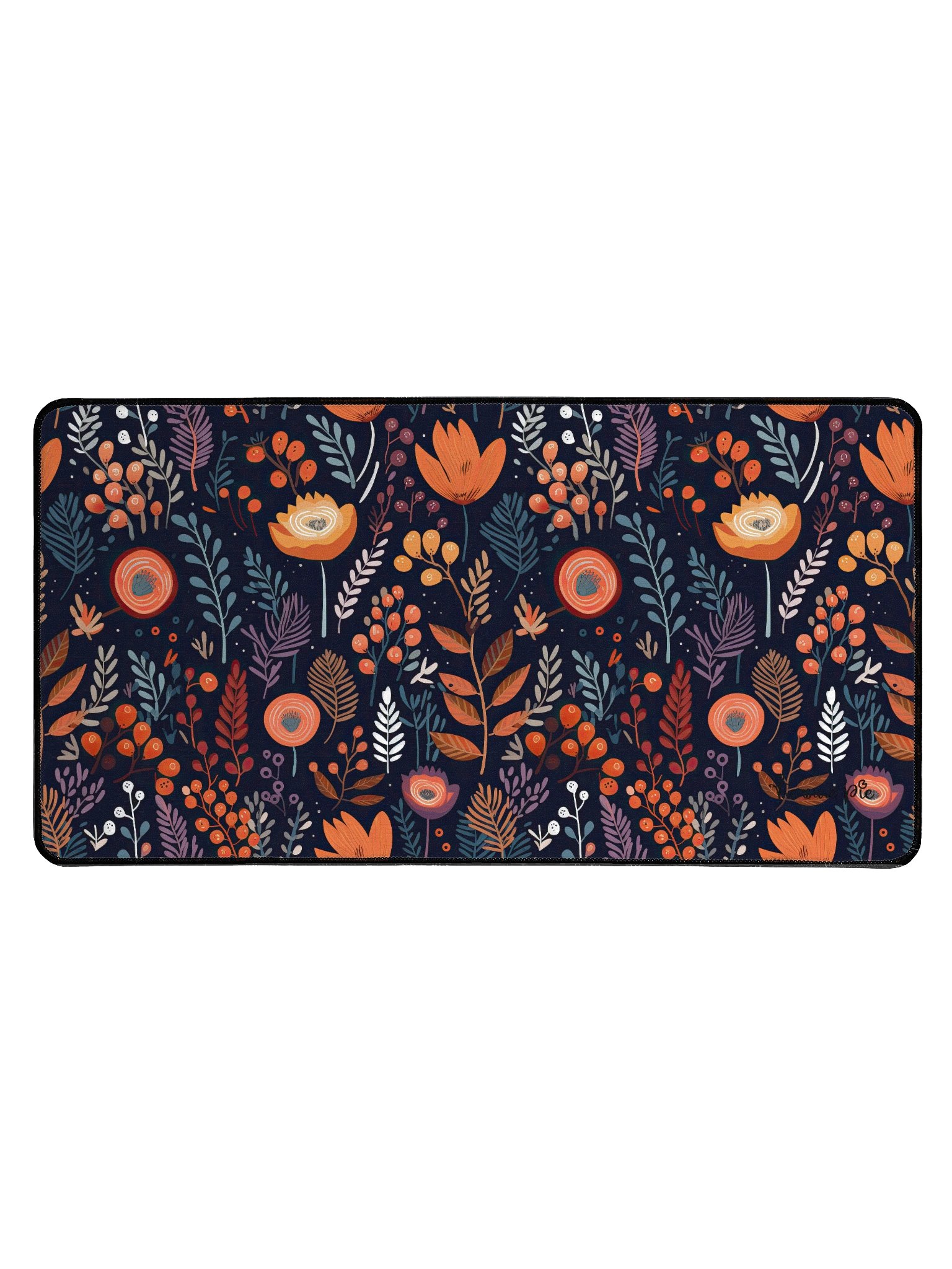 Dark Floral Pattern Desk Mat by Treasure Pie product image (1)
