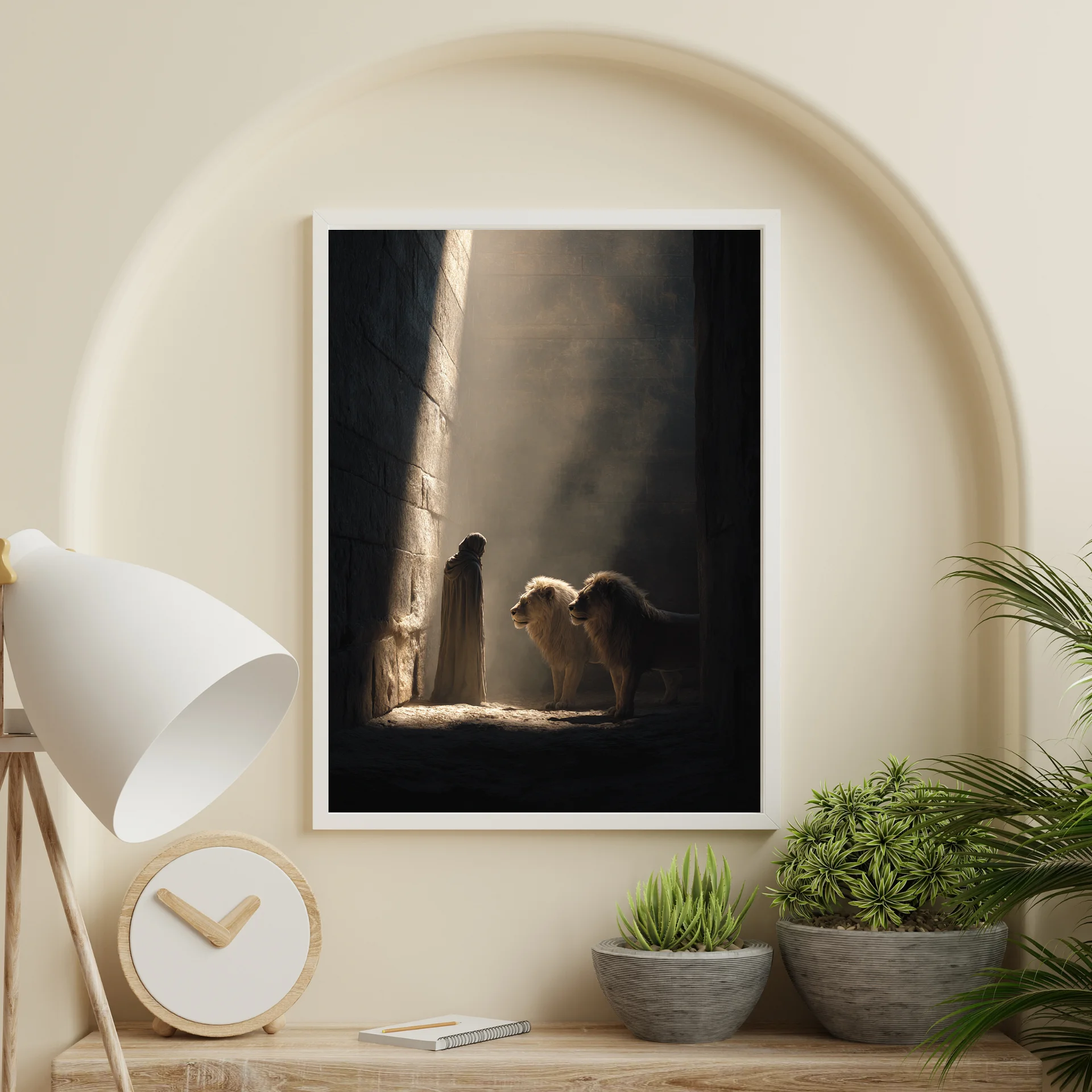 Daniel in the Lions’ Den | Cinematic Christian Wall Art | Biblical Printable Decor product image (2)