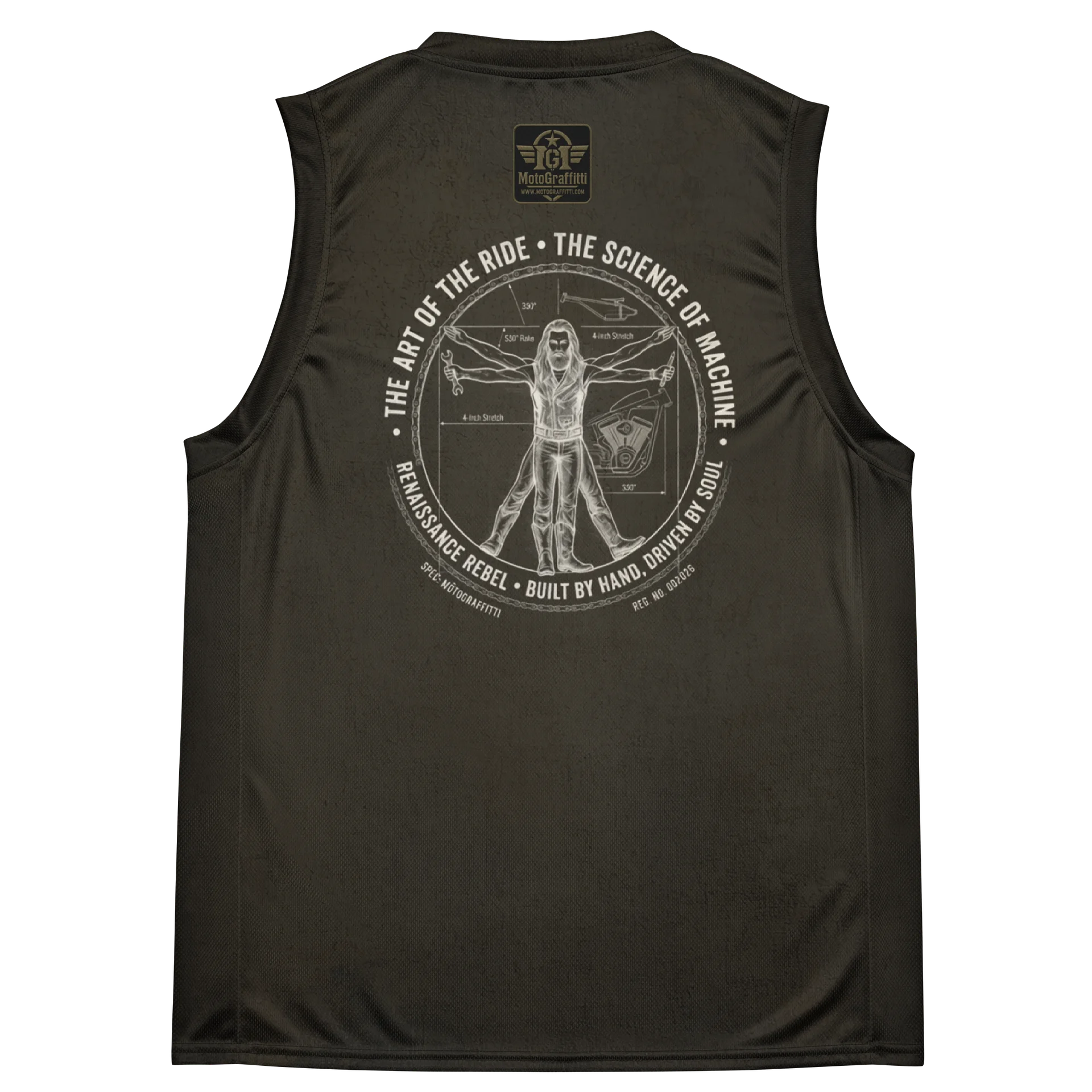 The Vetruvian Biker Black Distressed Sleeveless Riding Tee product image (4)