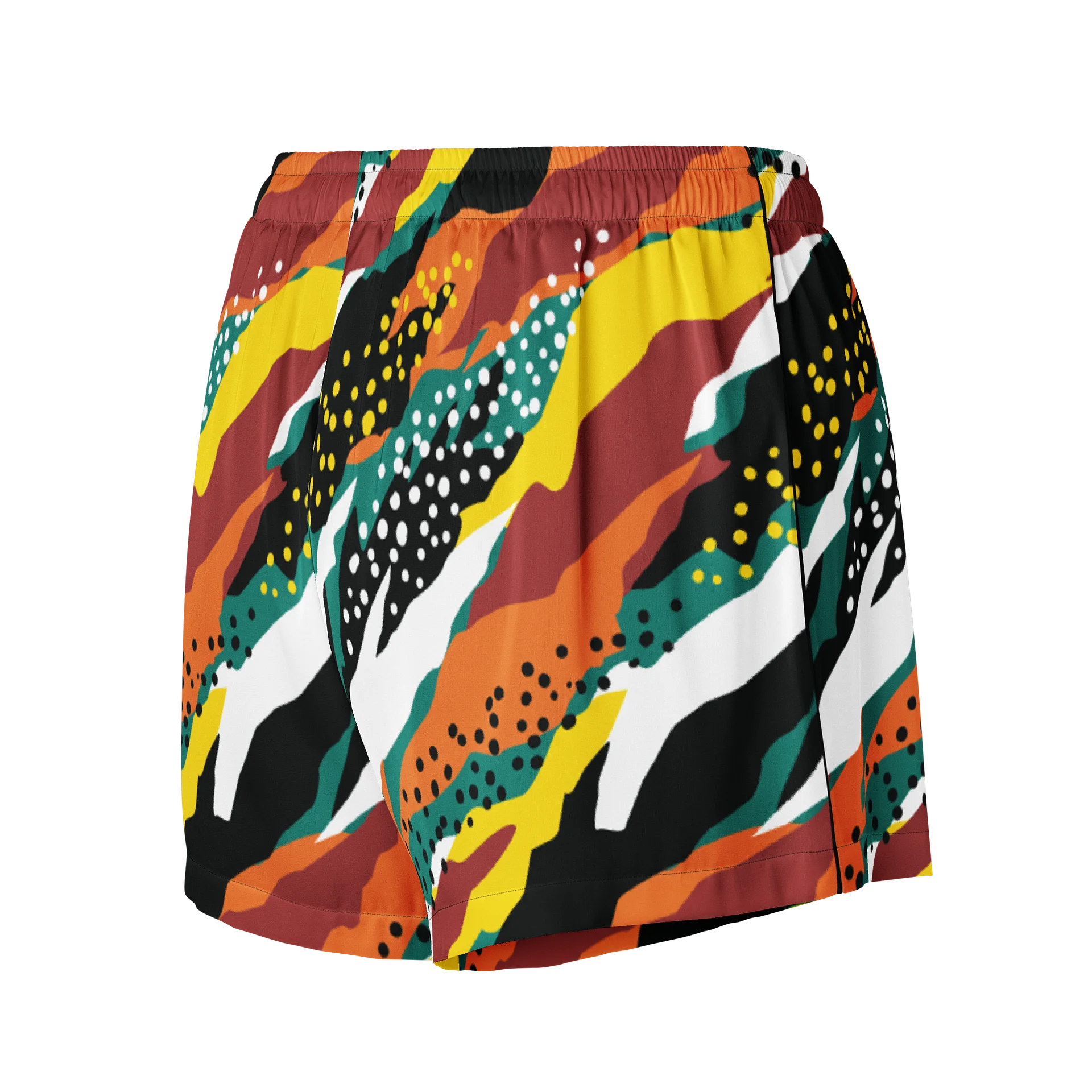Terracotta & Teal Abstract Safari Pattern | Vibrant All-Over Print Women's Pajama Shorts product image (5)