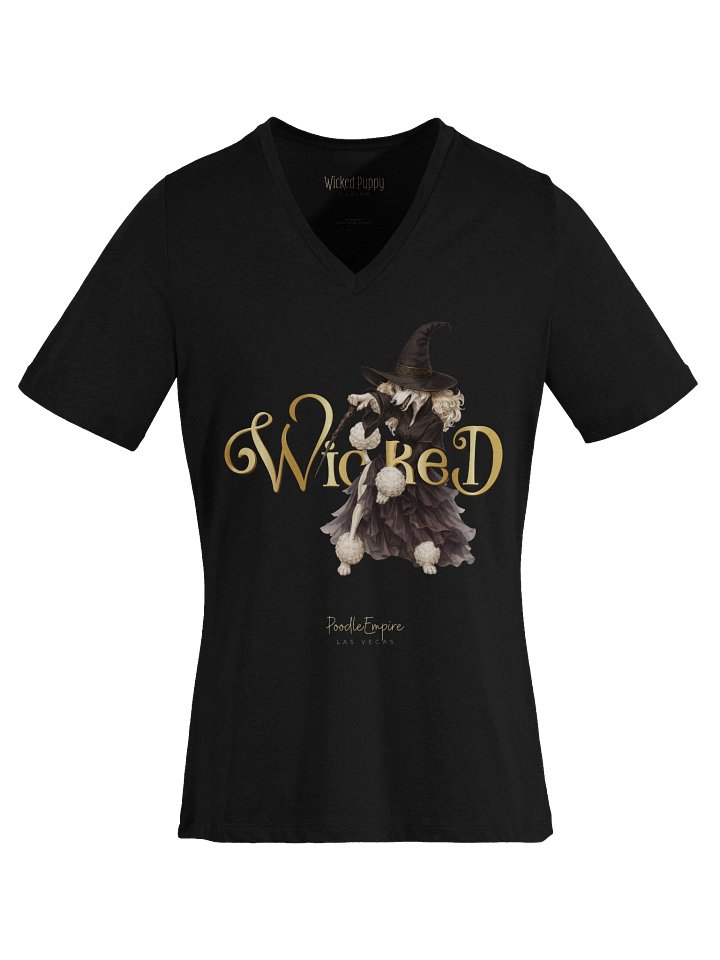 Wicked White Poodle V-Neck Tee | Poodle Empire product image (2)