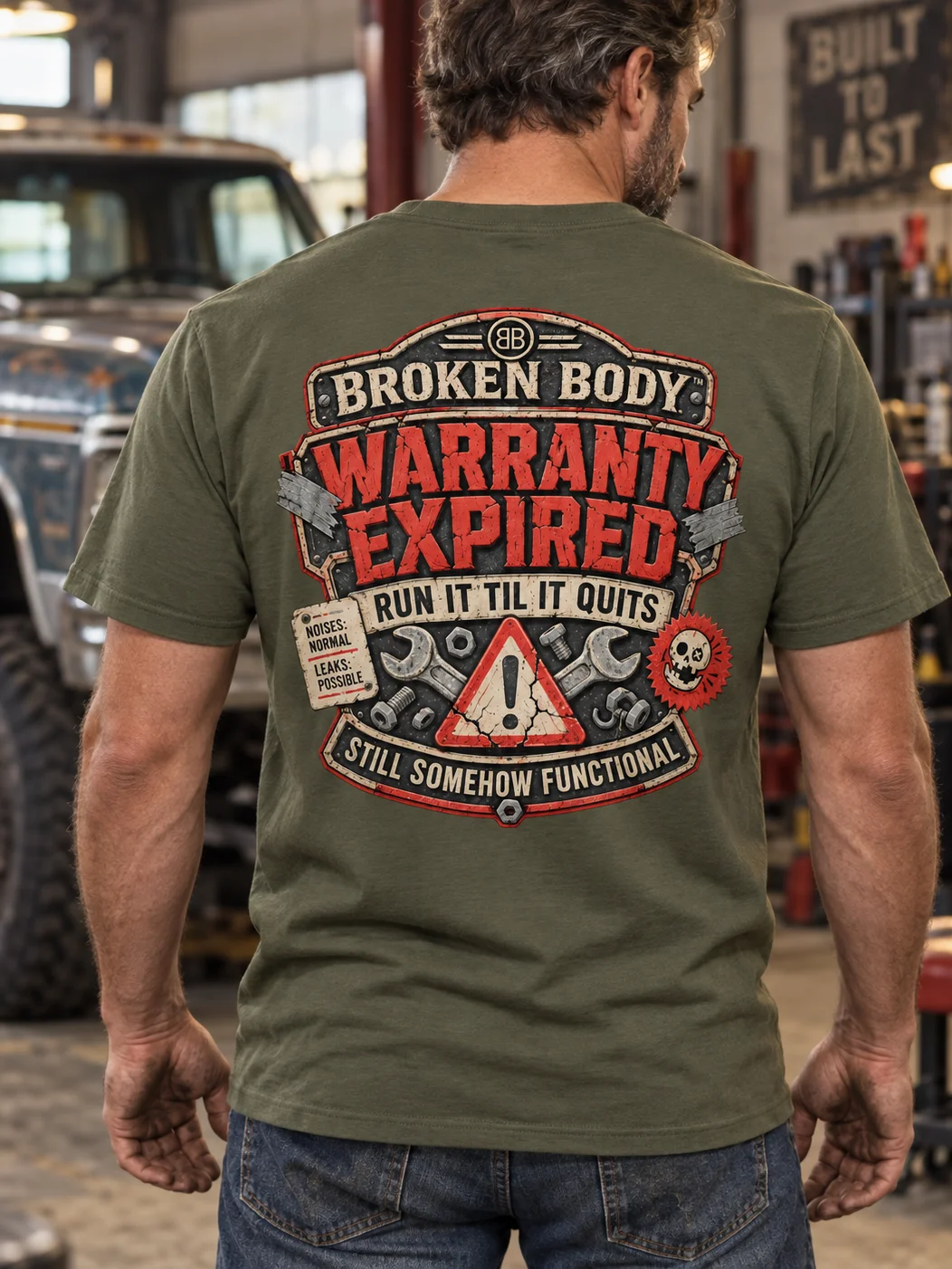 Funny Warranty Expired Shirt — Still Functional, Some Assembly Required | Flat Out Broken™ product image (1)
